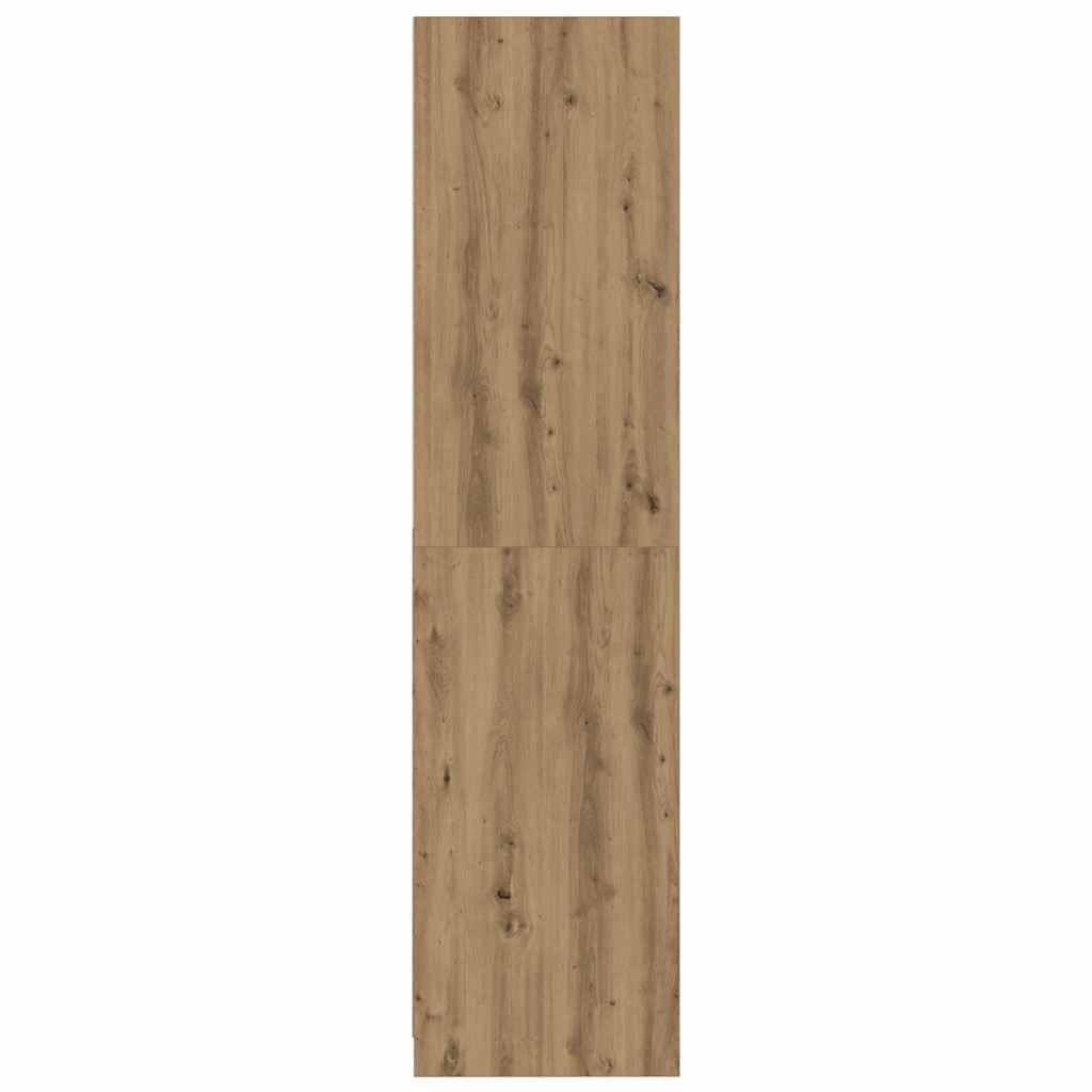 Modern Wooden 50cm Open Tall Bedroom Wardrobe With 2 Drawers Hanging Rail