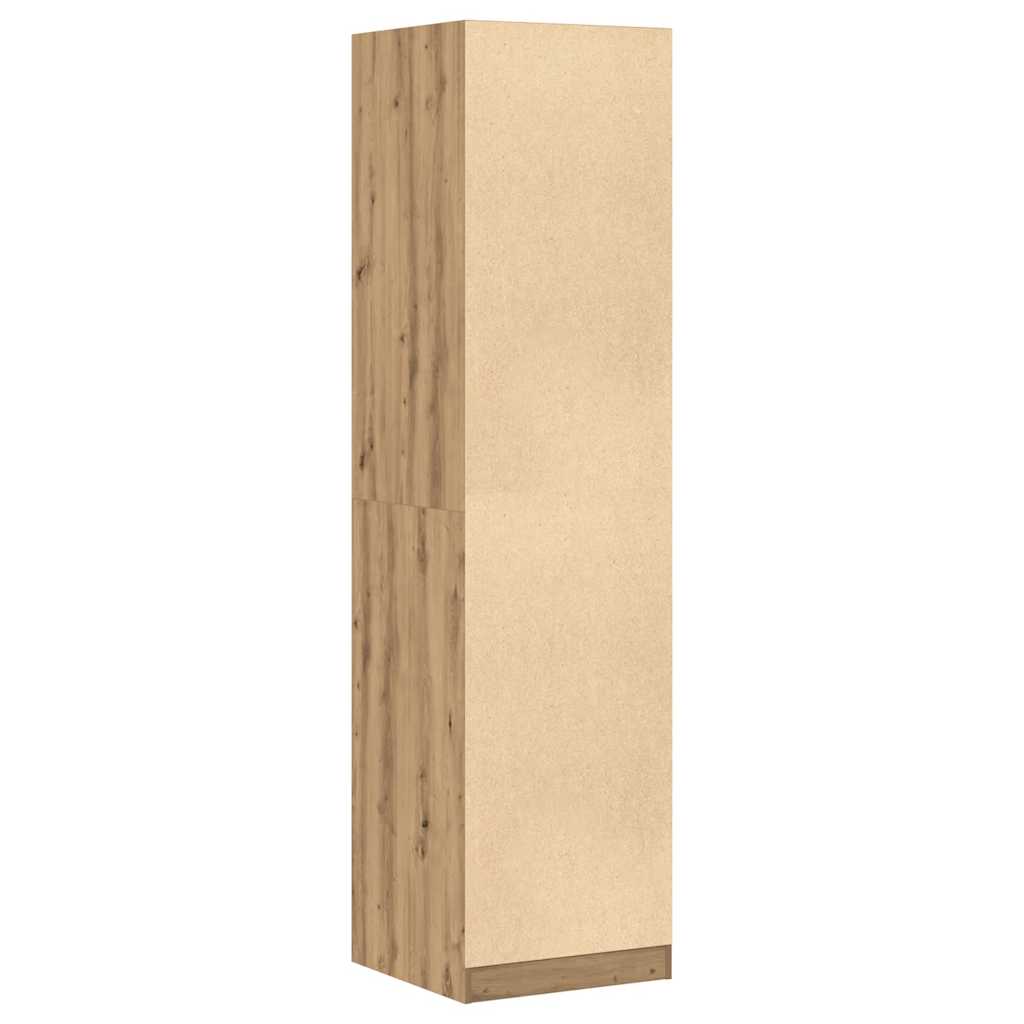 Modern Wooden 50cm Open Tall Bedroom Wardrobe With 2 Drawers Hanging Rail