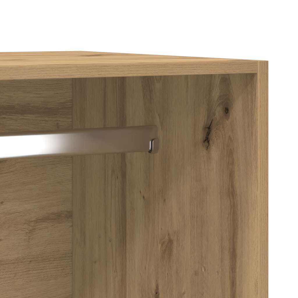 Modern Wooden 50cm Open Tall Bedroom Wardrobe With 2 Drawers Hanging Rail