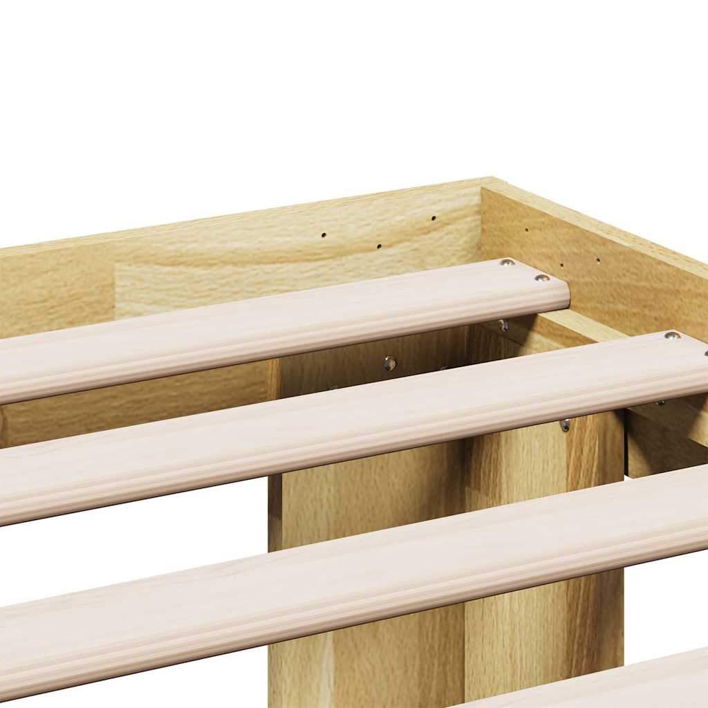 Bed Frame without Mattress 135x190 cm Double Solid Wood Oak