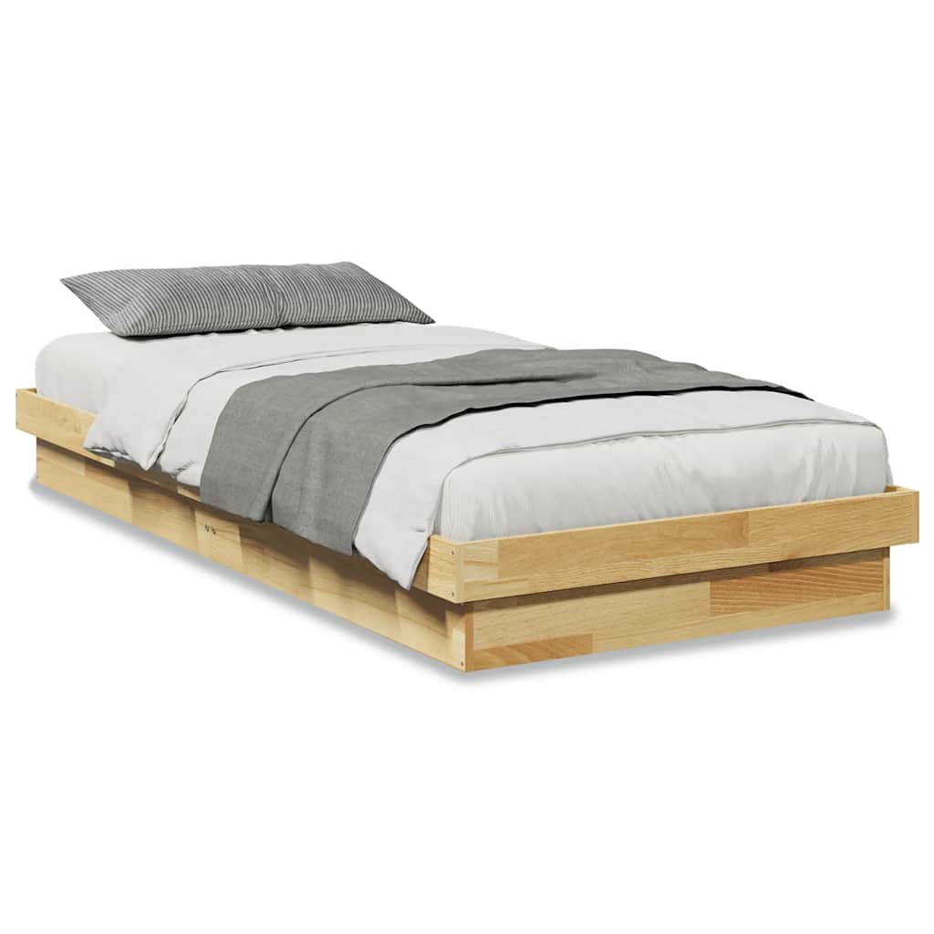 Bed Frame Without Mattress 90x190 cm Solid Oak Wood