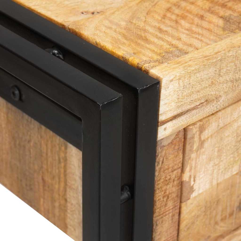 Console Table with Drawer 2 pcs Brown Solid rough mango wood