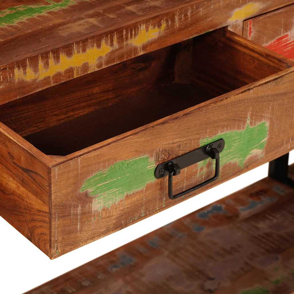 Console Tables with Drawer with Shelf Other 2 pcs Multicolour Solid Reclaim wood