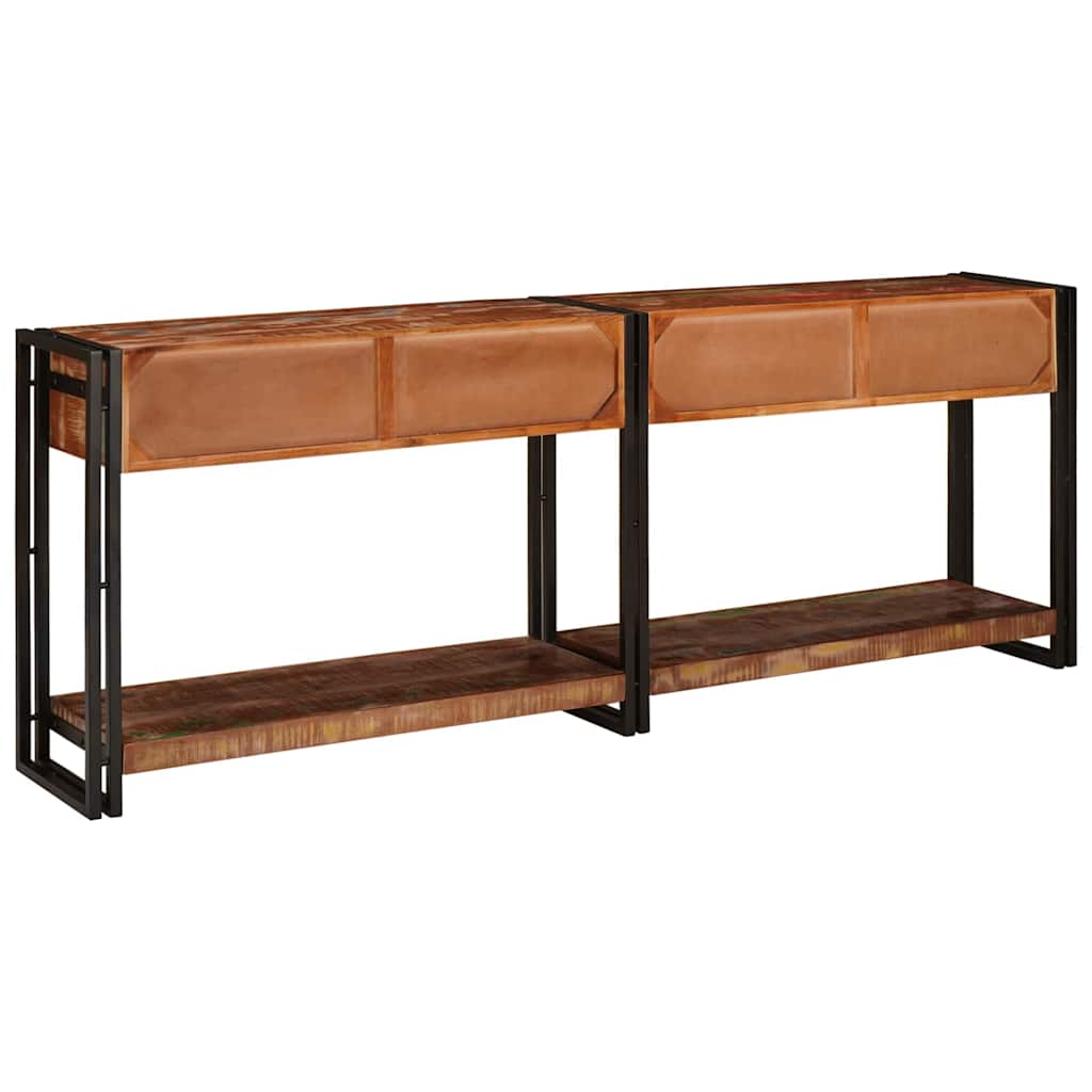 Console Tables with Drawer with Shelf Other 2 pcs Multicolour Solid Reclaim wood