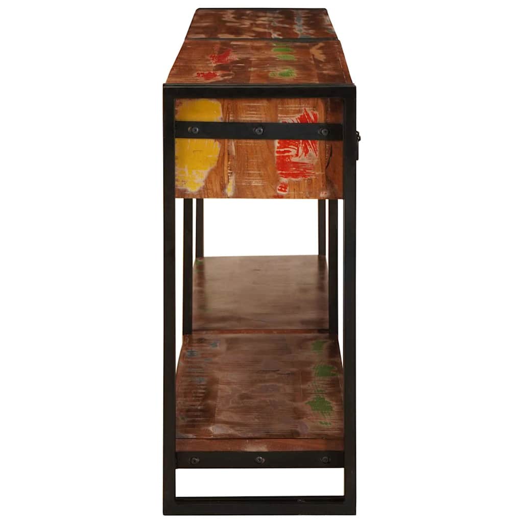 Console Tables with Drawer with Shelf Other 2 pcs Multicolour Solid Reclaim wood
