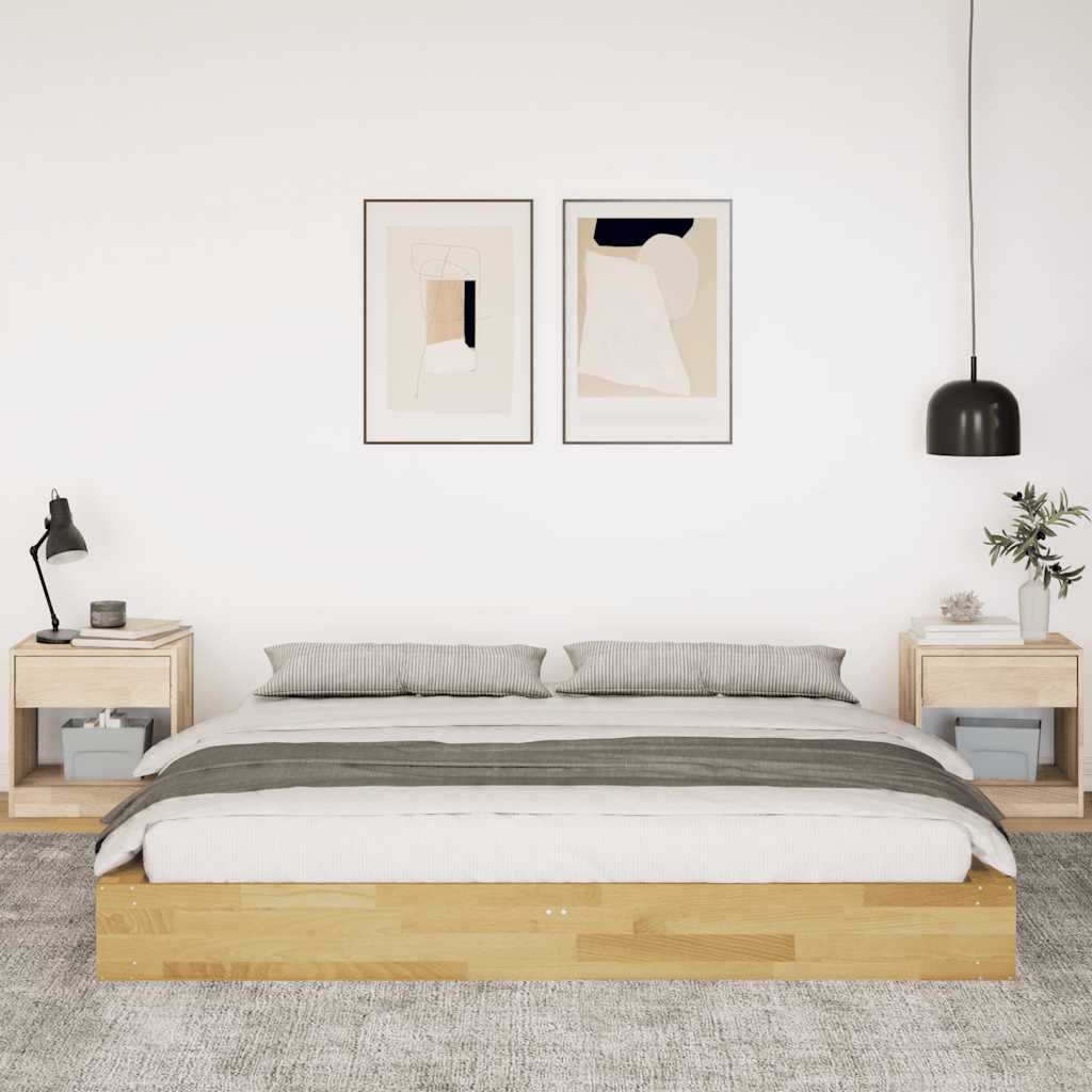 Bed Frame without Mattress 180x200 cm Solid Wood Oak