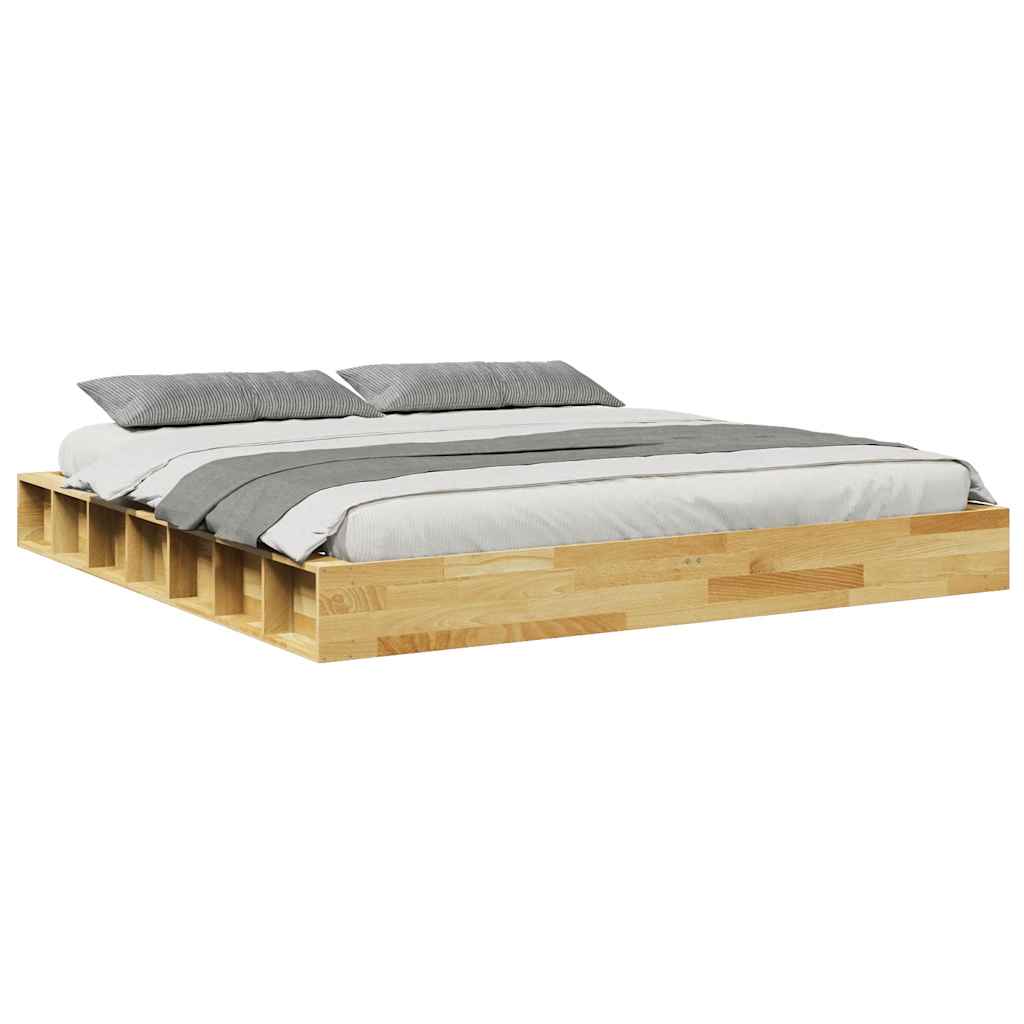 Bed Frame without Mattress 180x200 cm Solid Wood Oak