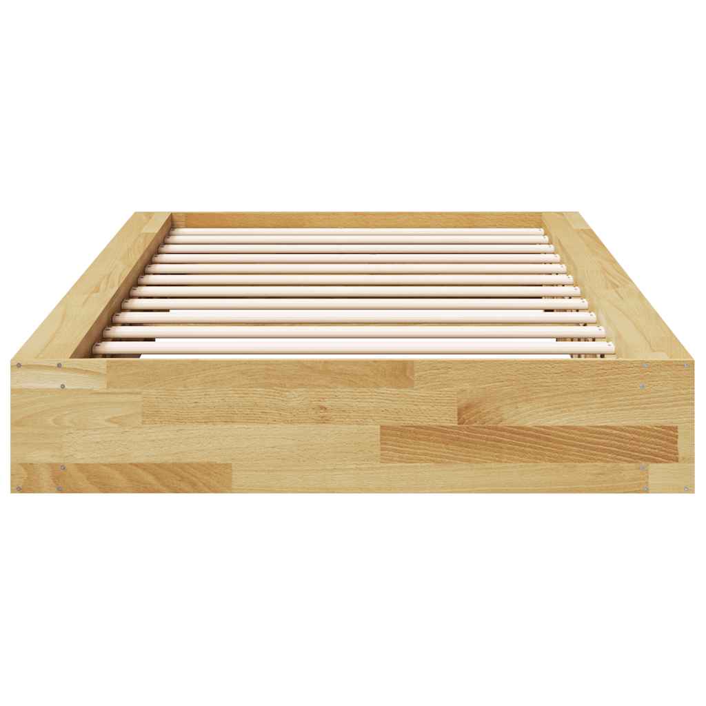 Bed Frame without Mattress 75x190 cm Solid Wood Oak