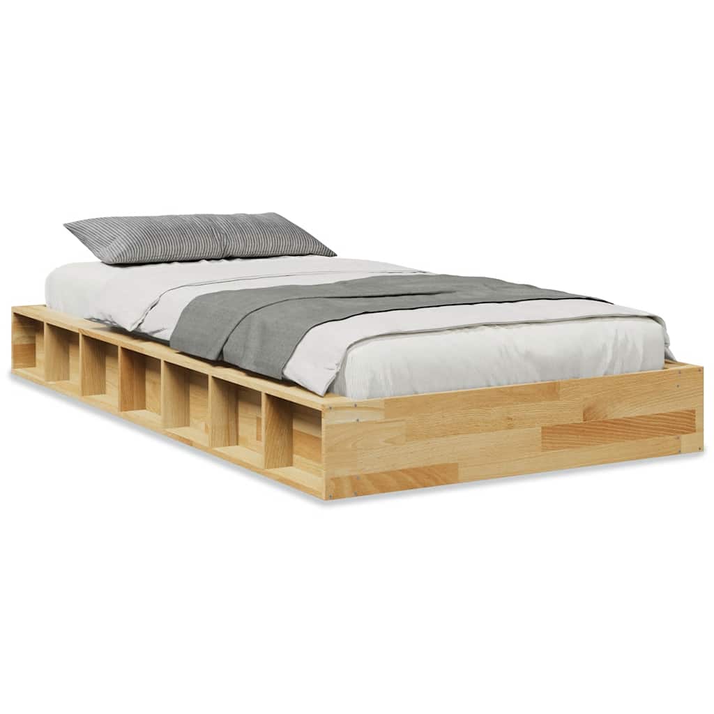 Bed Frame without Mattress 90x190 cm Solid Wood Oak