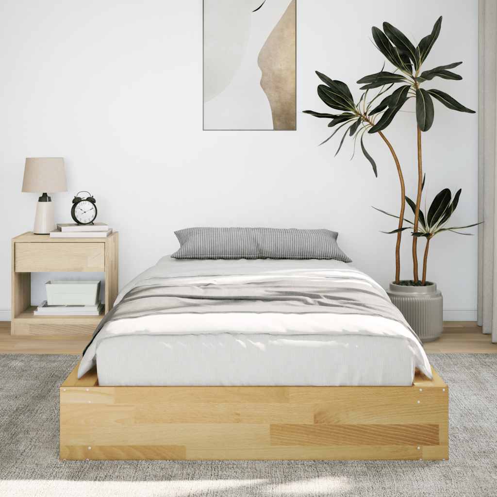 Bed Frame without Mattress 90x190 cm Solid Wood Oak
