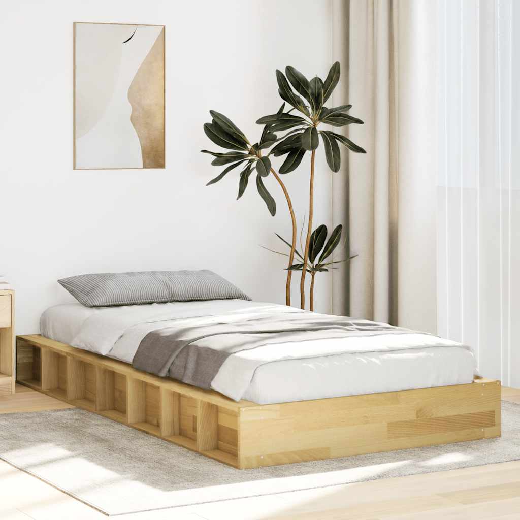 Bed Frame without Mattress 90x190 cm Solid Wood Oak