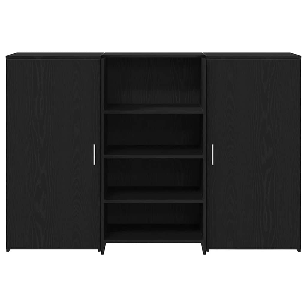 Reception Desk Black Oak 155x50x103.5 cm Engineered Wood