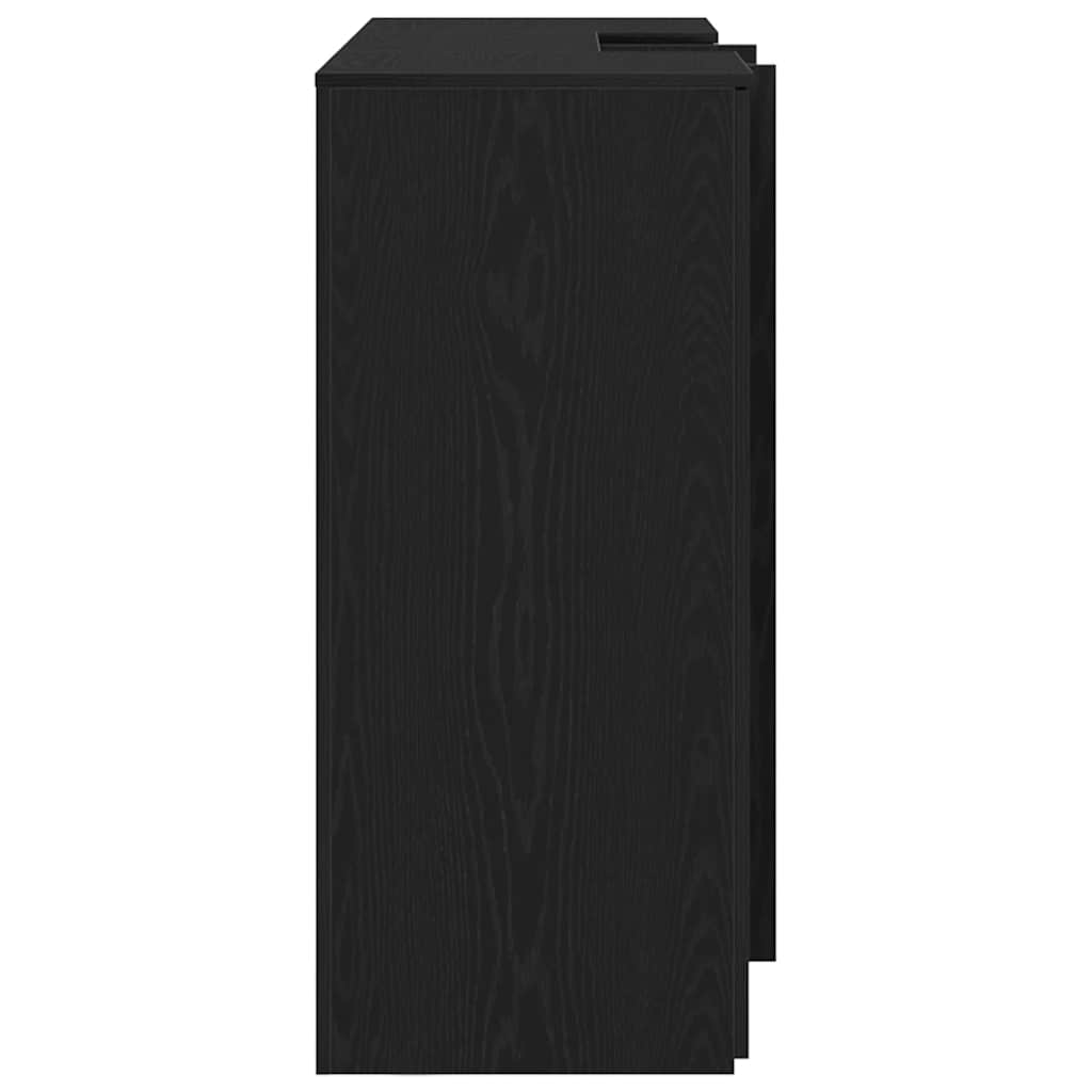 Reception Desk Black Oak 155x50x103.5 cm Engineered Wood