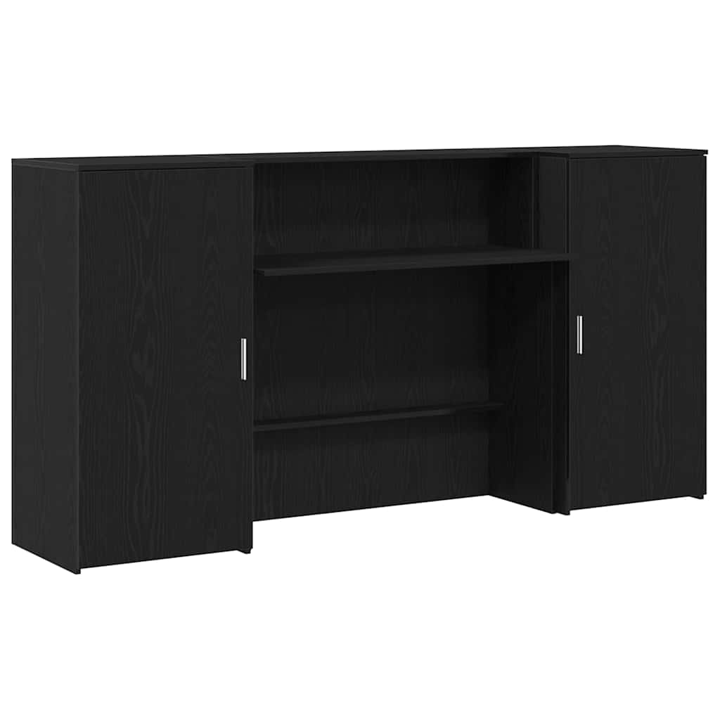 Reception Desk Black Oak 200x50x103.5 cm Engineered Wood