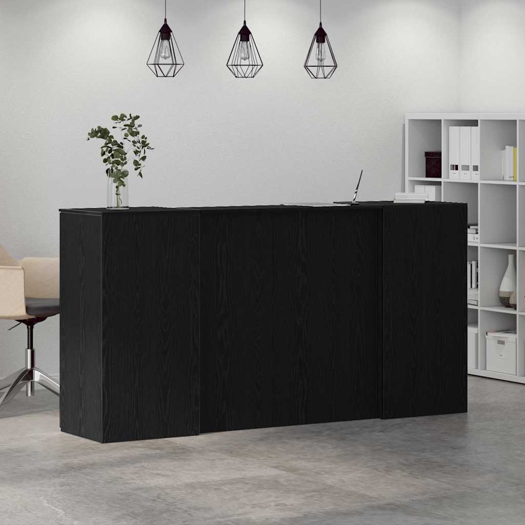 Reception Desk Black Oak 200x50x103.5 cm Engineered Wood