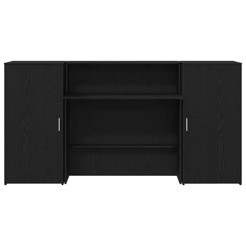 Reception Desk Black Oak 200x50x103.5 cm Engineered Wood