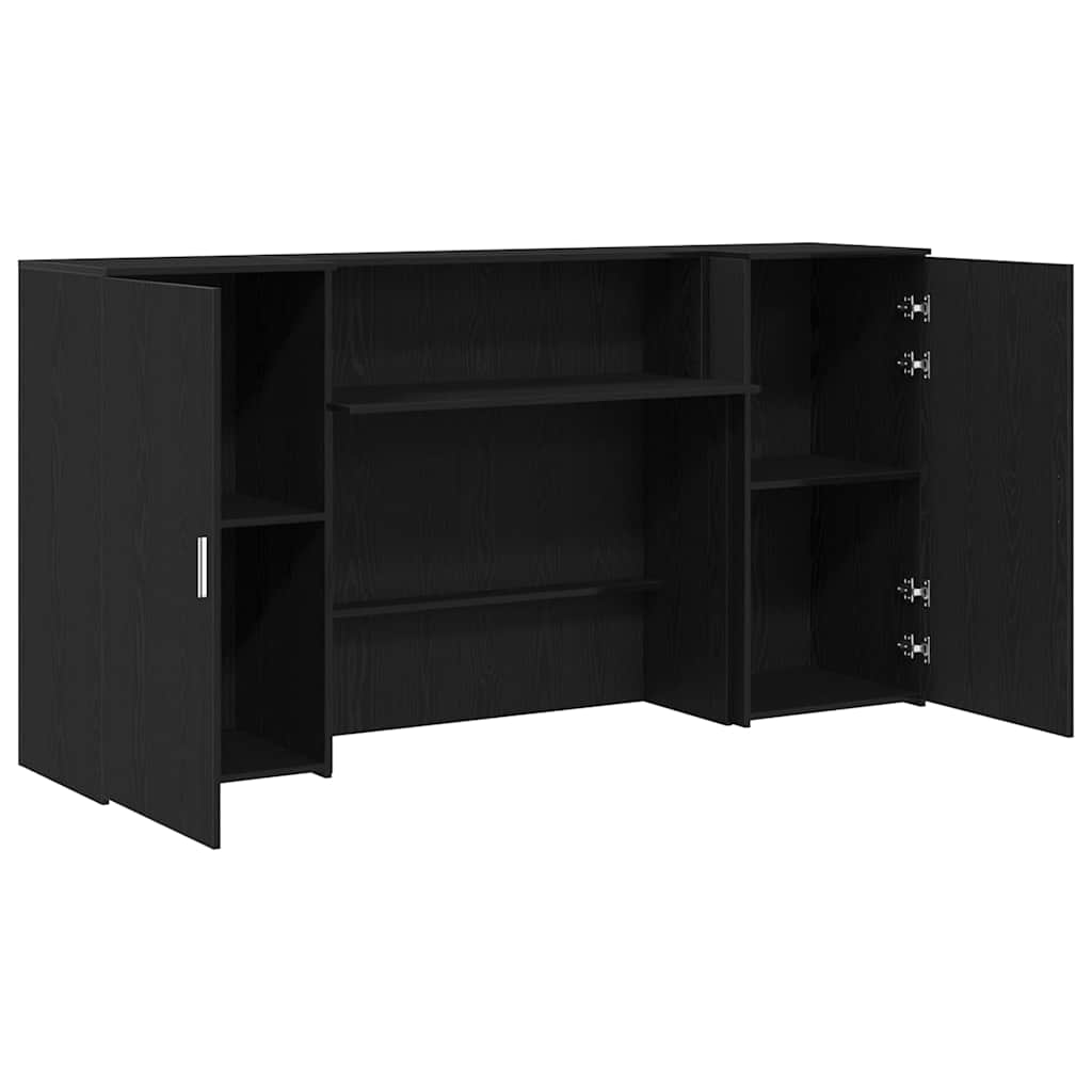 Reception Desk Black Oak 200x50x103.5 cm Engineered Wood