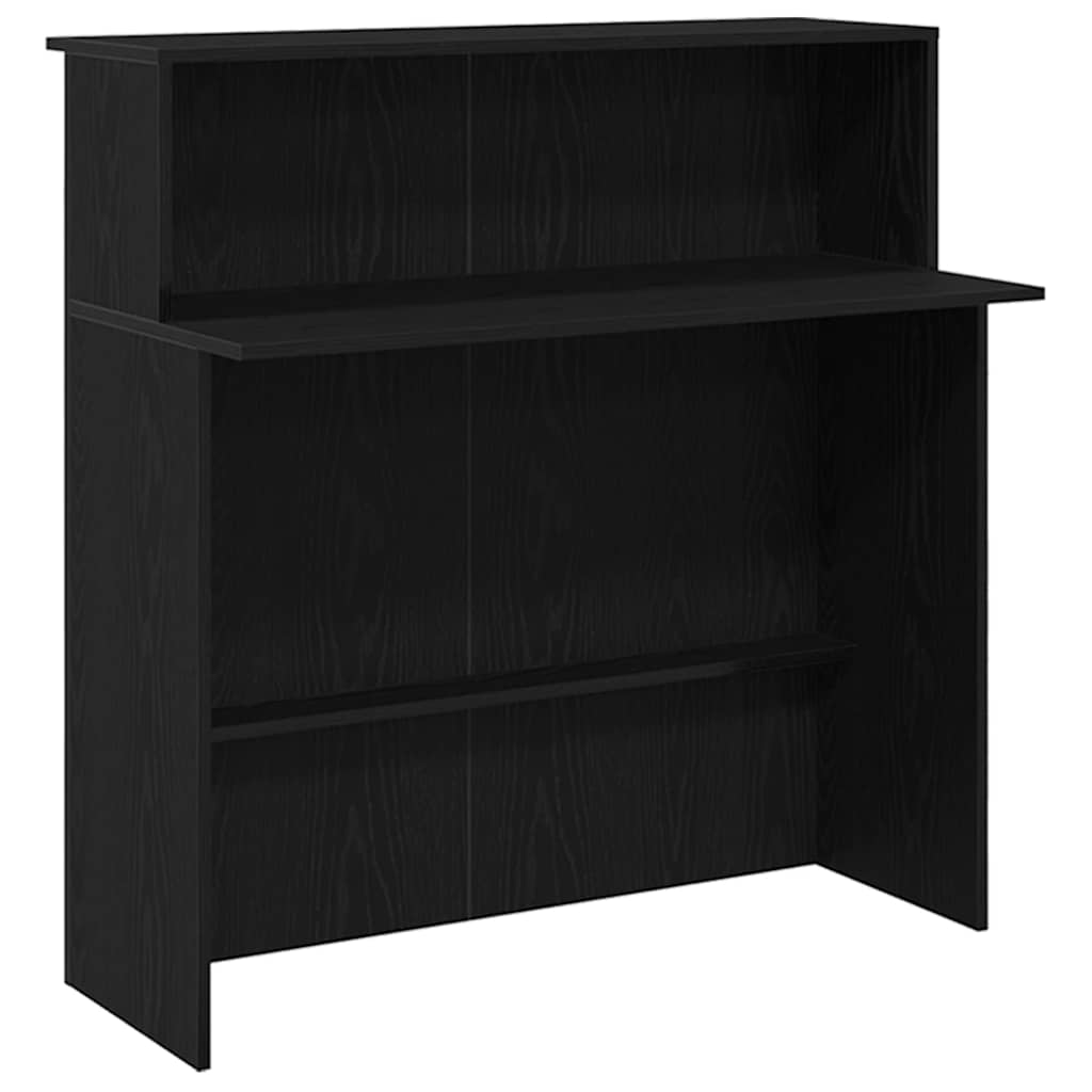 Reception Desk Black Oak 200x50x103.5 cm Engineered Wood