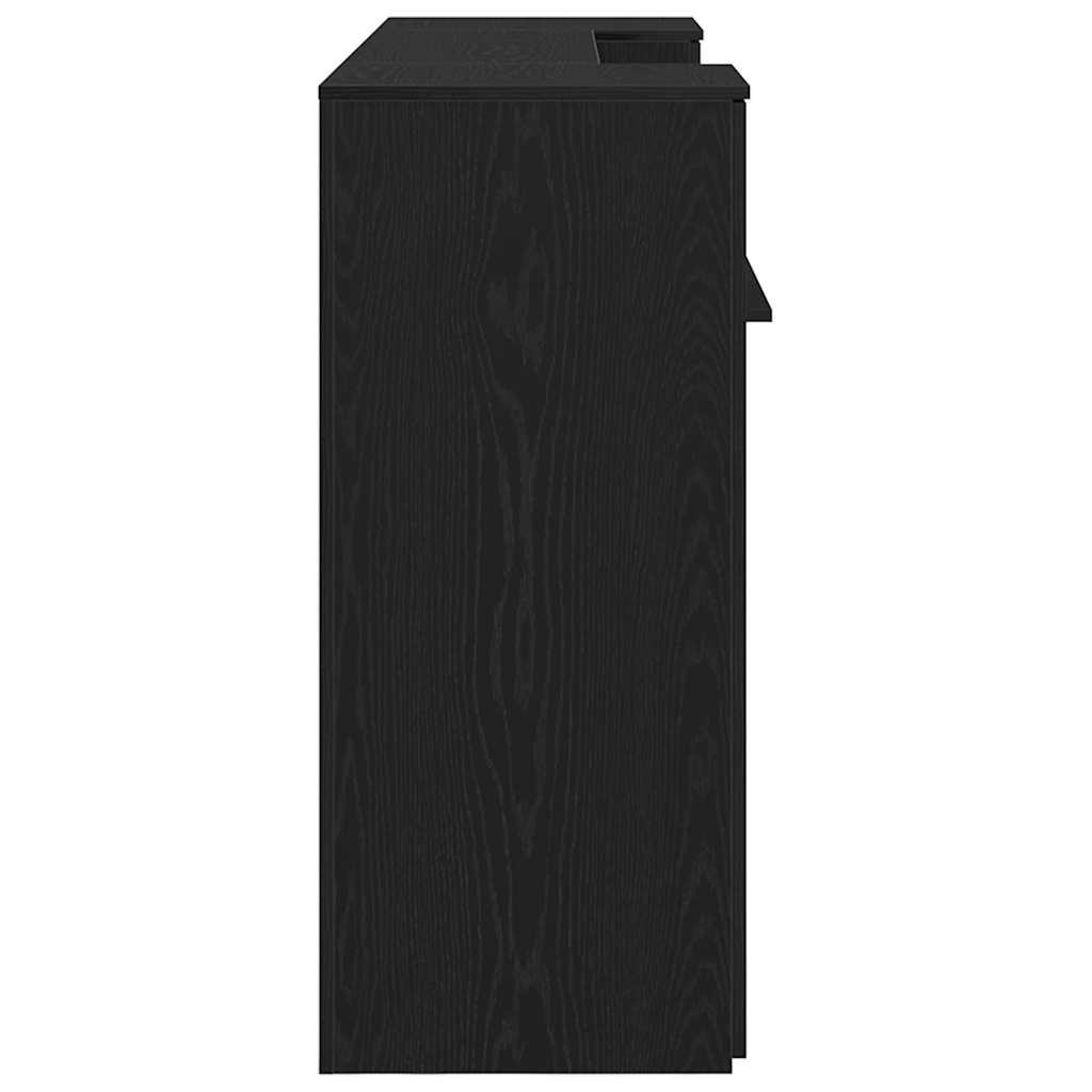 Reception Desk Black Oak 200x50x103.5 cm Engineered Wood