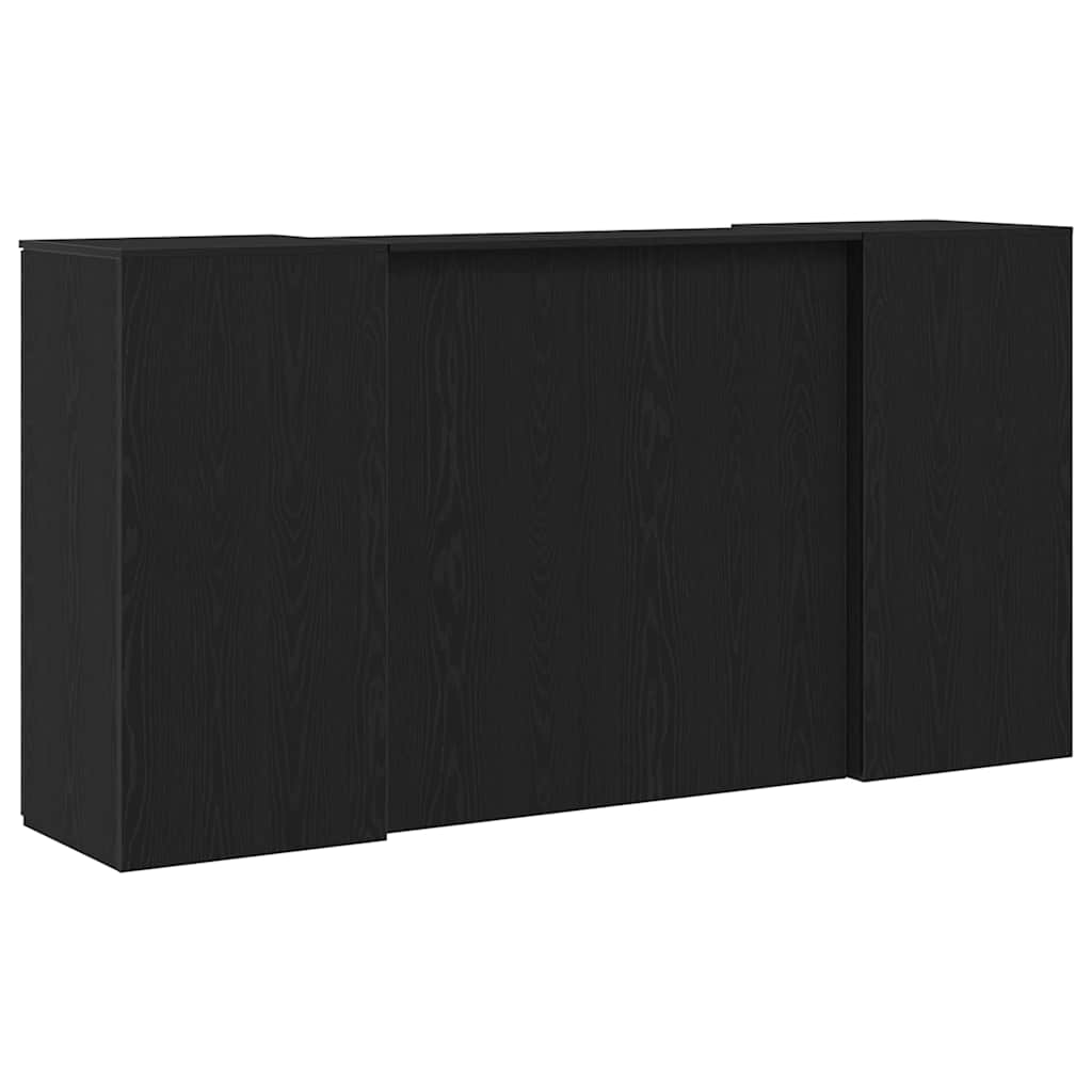 Reception Desk Black Oak 200x50x103.5 cm Engineered Wood