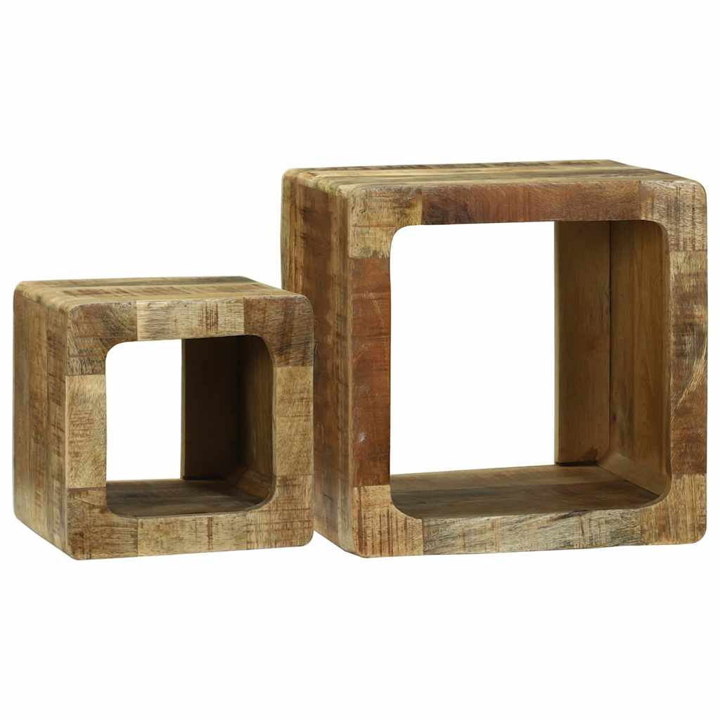 TV Unit 2 pcs Brown 36 x 30 x 36 cm Solid rough mango wood