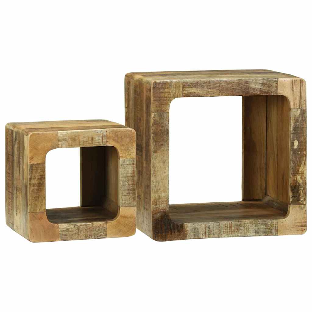 TV Unit 2 pcs Brown 36 x 30 x 36 cm Solid rough mango wood