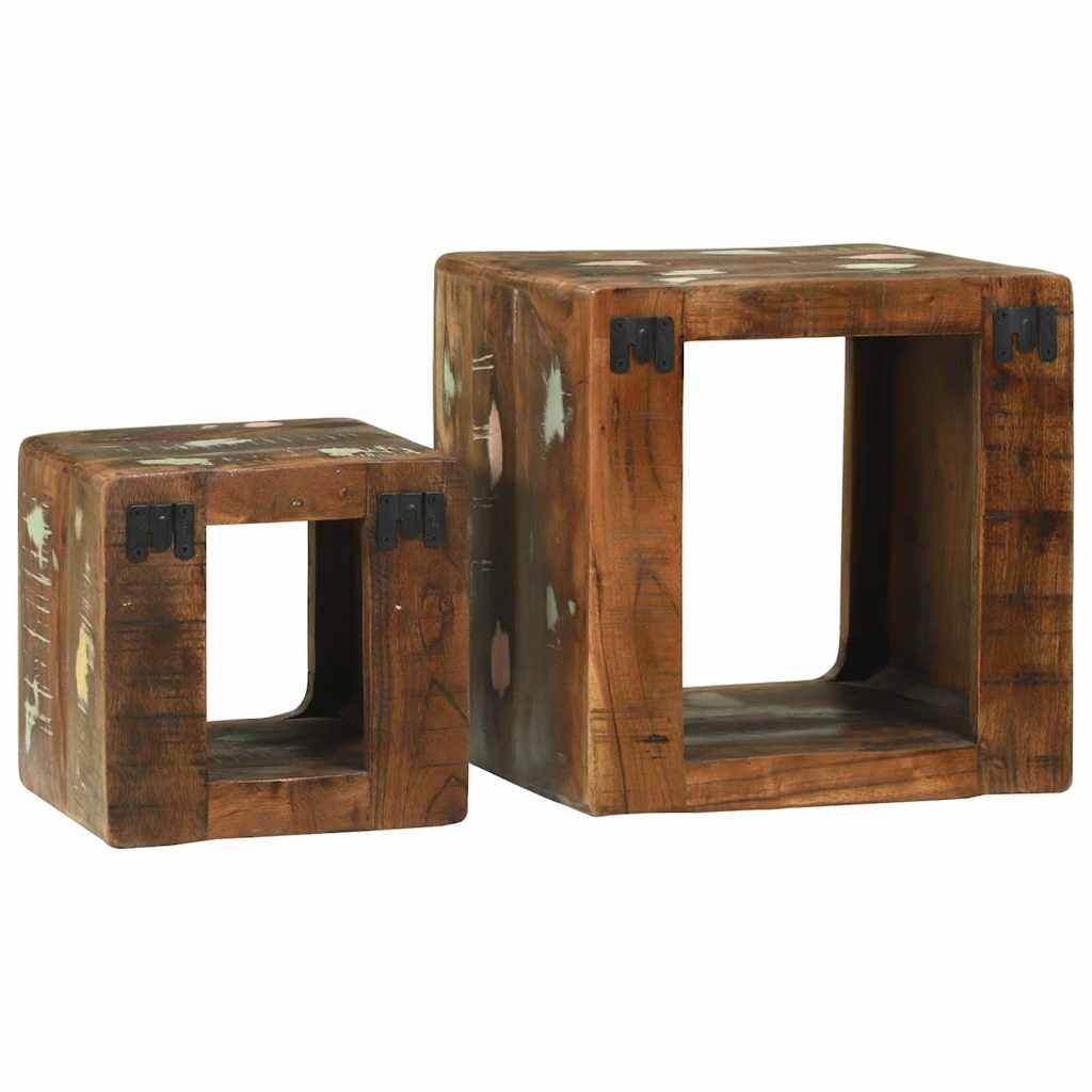 TV Unit 2 pcs Multicolour 36 x 30 x 36 cm Solid reclaimed wood