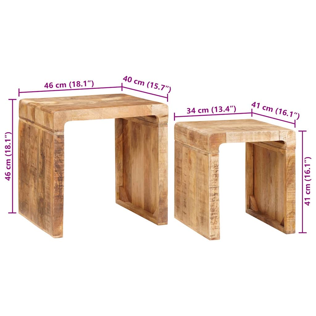 End Tables Brown Solid mango wood