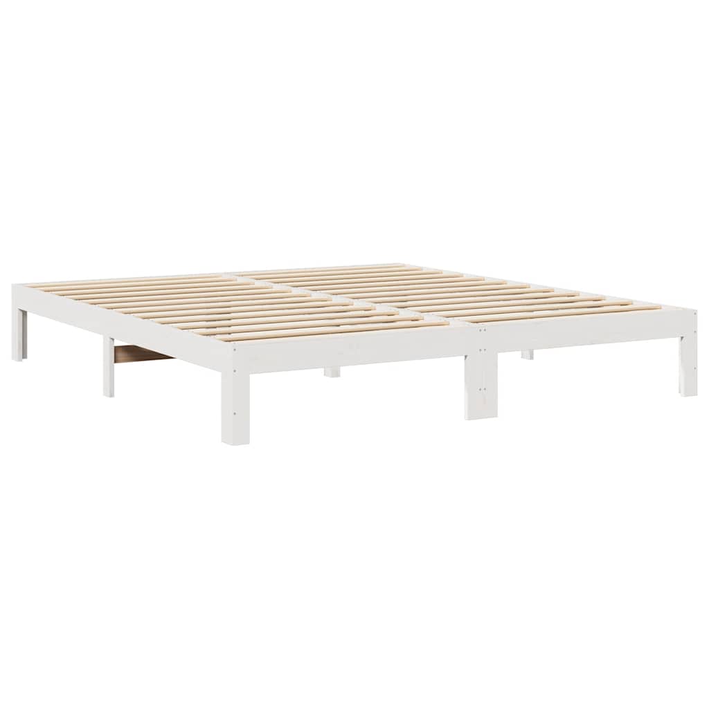 Bed Frame without Mattress White 180x200 cm Super King Solid Wood Pine