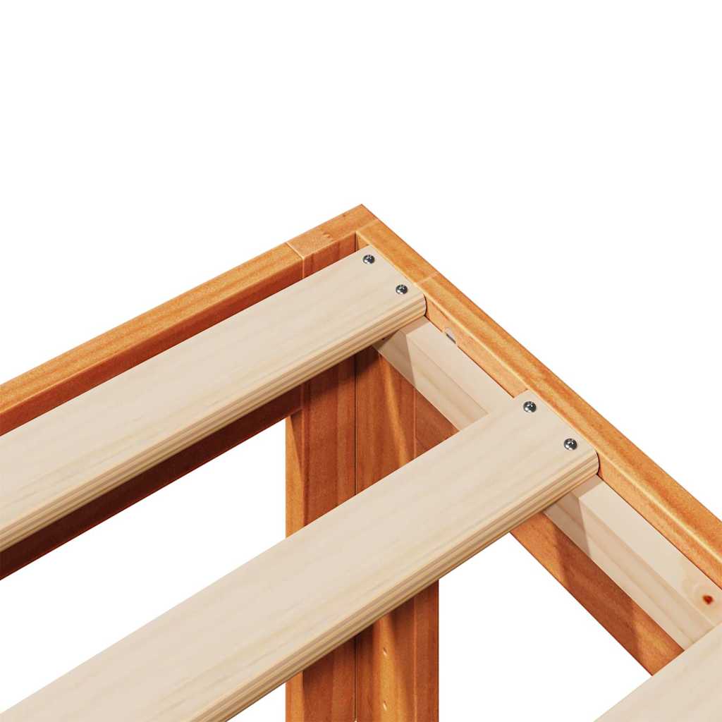 Bed Frame without Mattress Wax Brown 180x200 cm Super King Solid Wood Pine