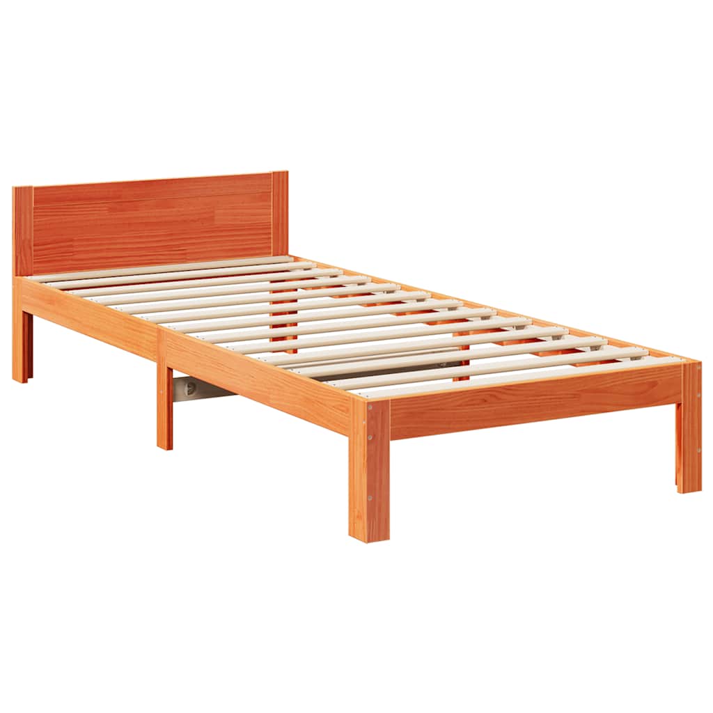 Bed Frame without Mattress Wax Brown 80x200 cm Solid Wood Pine
