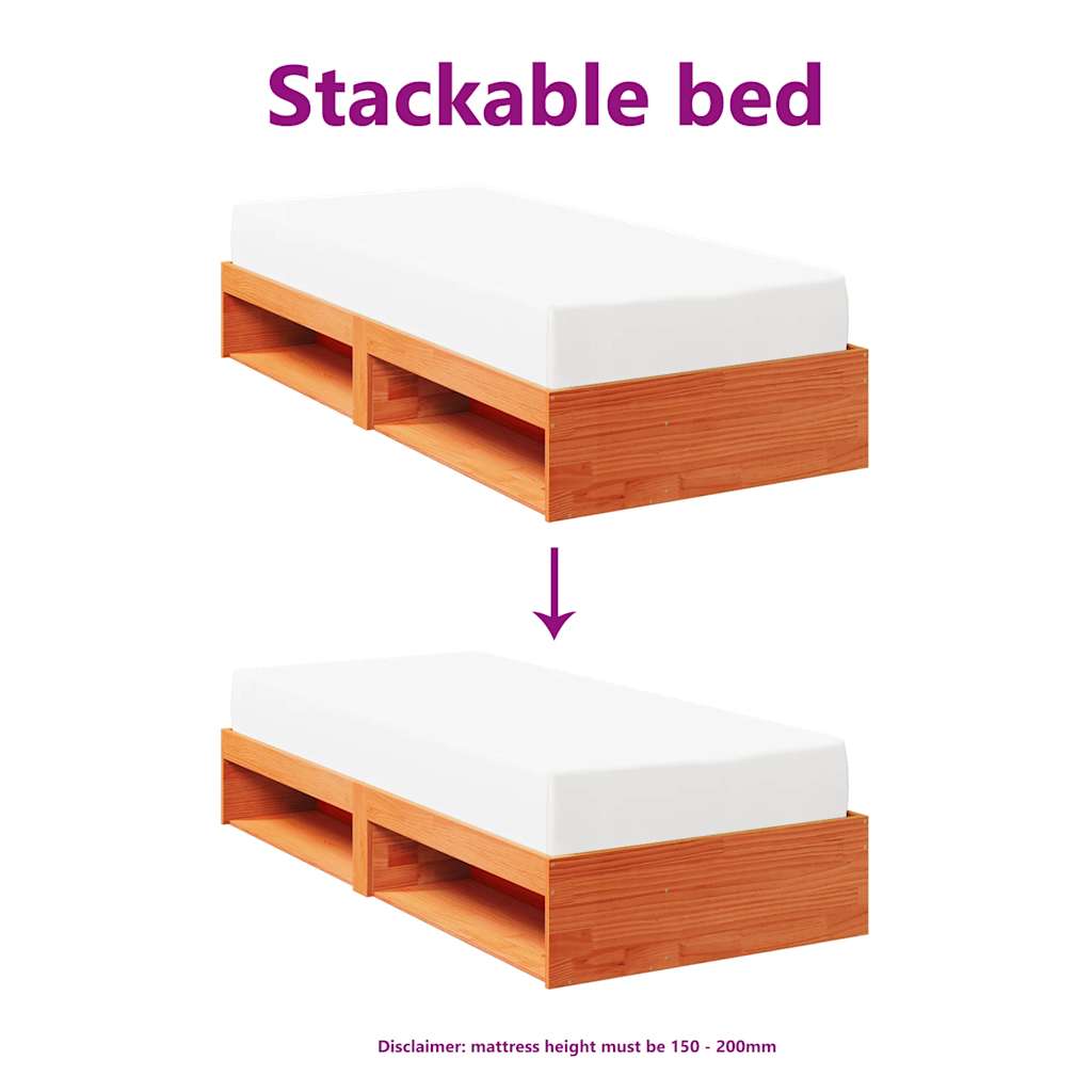Day Bed without Mattress Wax Brown 90x190 cm Solid Wood Pine