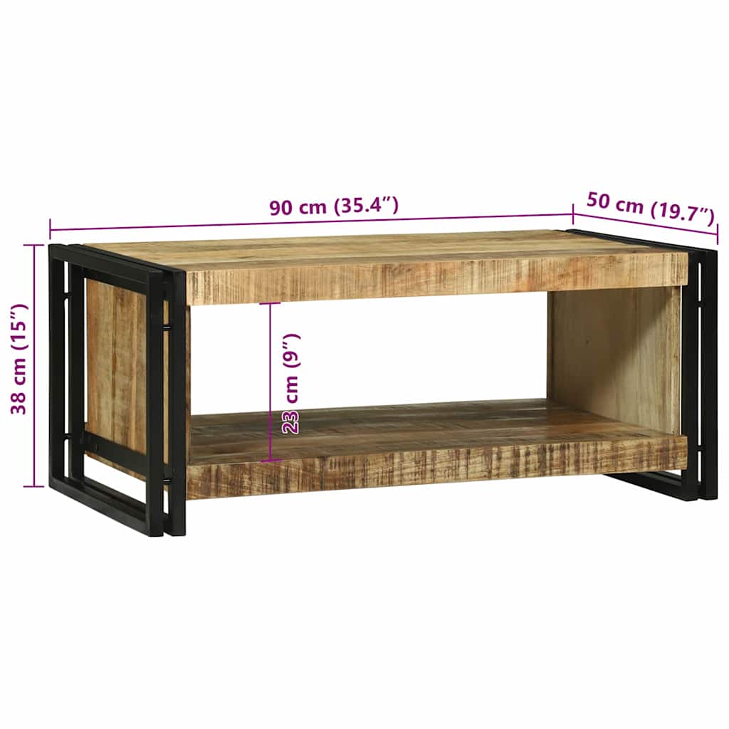 Coffee Table Brown 90 x 50 x 38 cm Solid rough mango wood