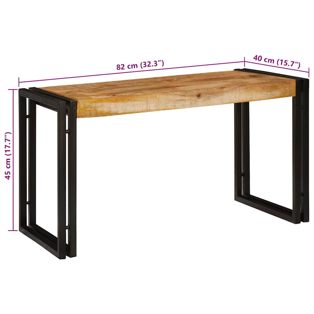 Nesting Table 3 pcs Solid rough mango wood and a metal