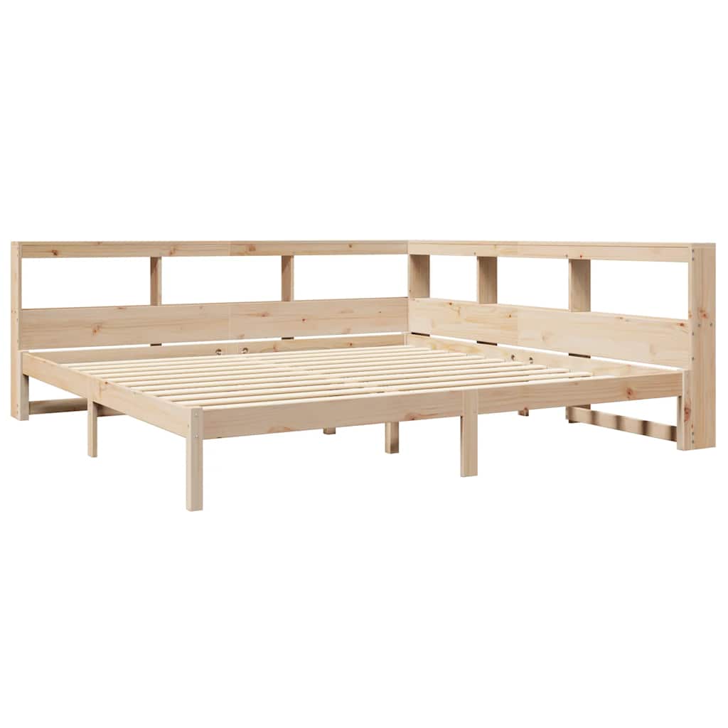 Bookcase Bed without Mattress 200x200 cm Solid Wood Pine