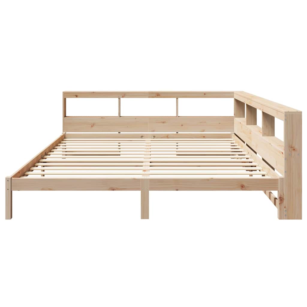 Bookcase Bed without Mattress 200x200 cm Solid Wood Pine