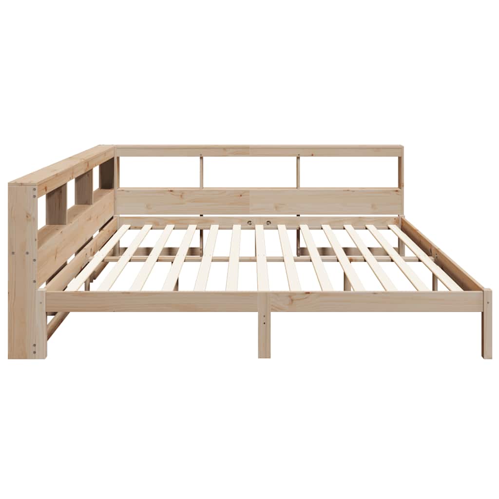 Bookcase Bed without Mattress 200x200 cm Solid Wood Pine