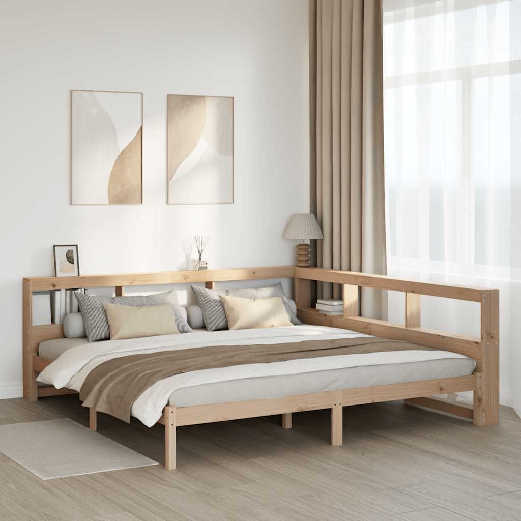 Bookcase Bed without Mattress 200x200 cm Solid Wood Pine