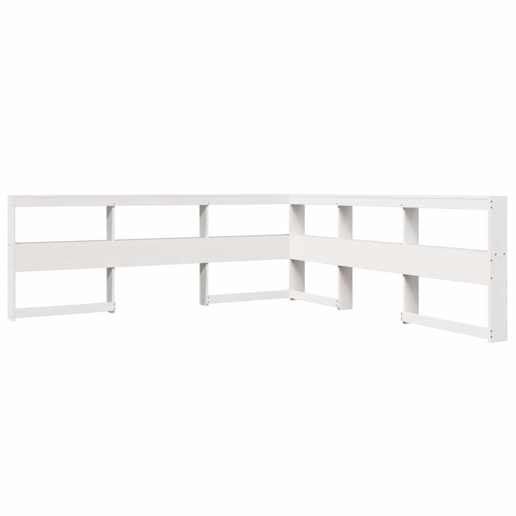Bookcase Bed without Mattress White 200x200 cm Solid Wood Pine
