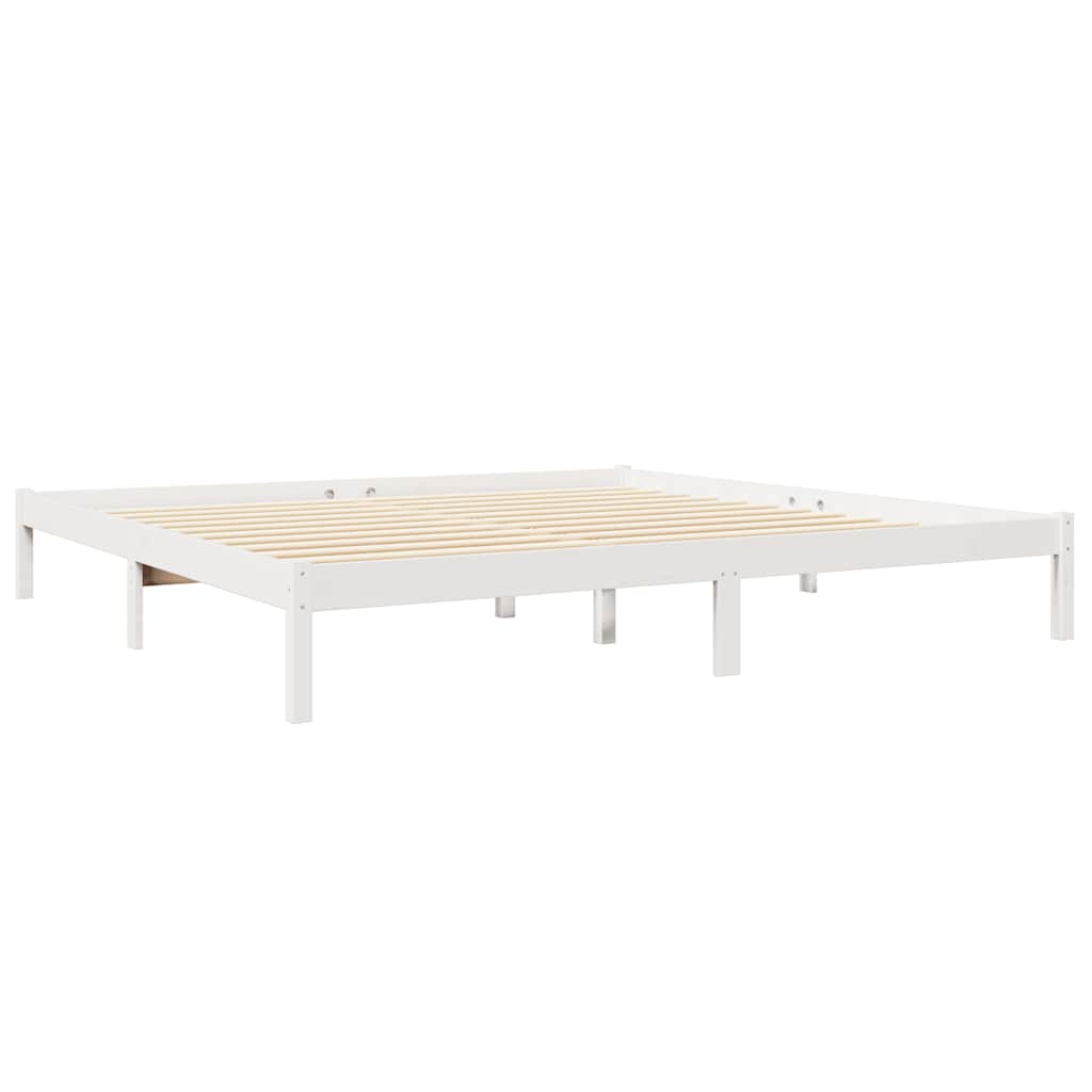 Bookcase Bed without Mattress White 200x200 cm Solid Wood Pine