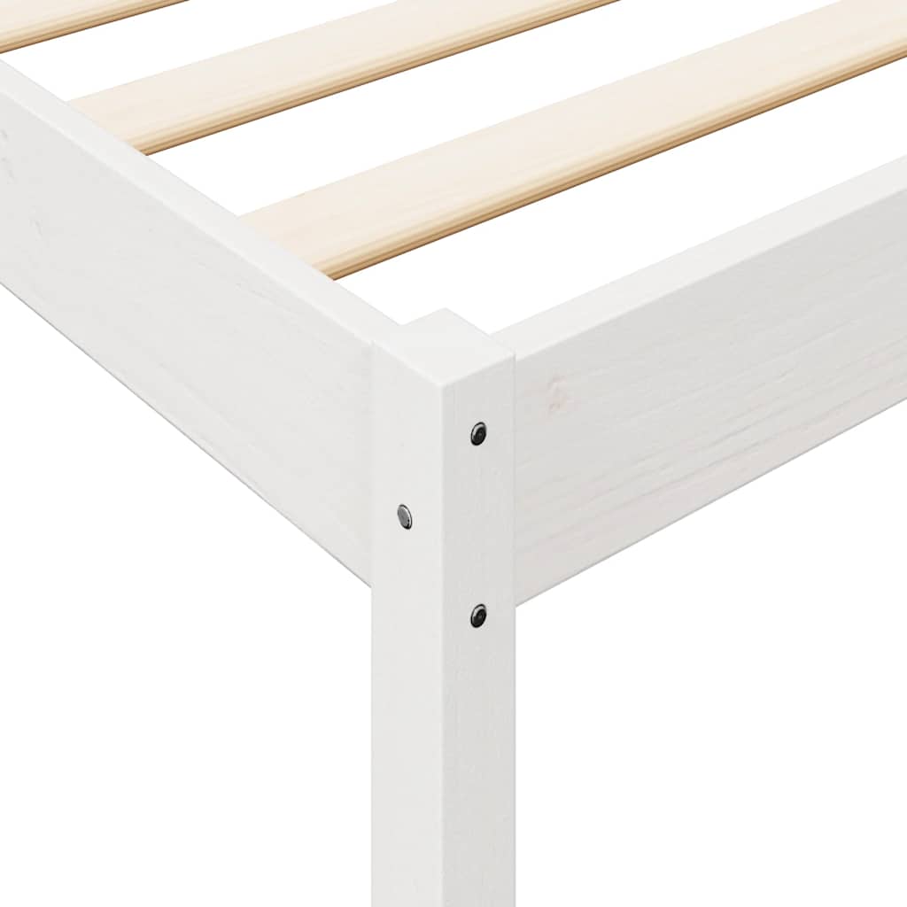Bookcase Bed without Mattress White 200x200 cm Solid Wood Pine