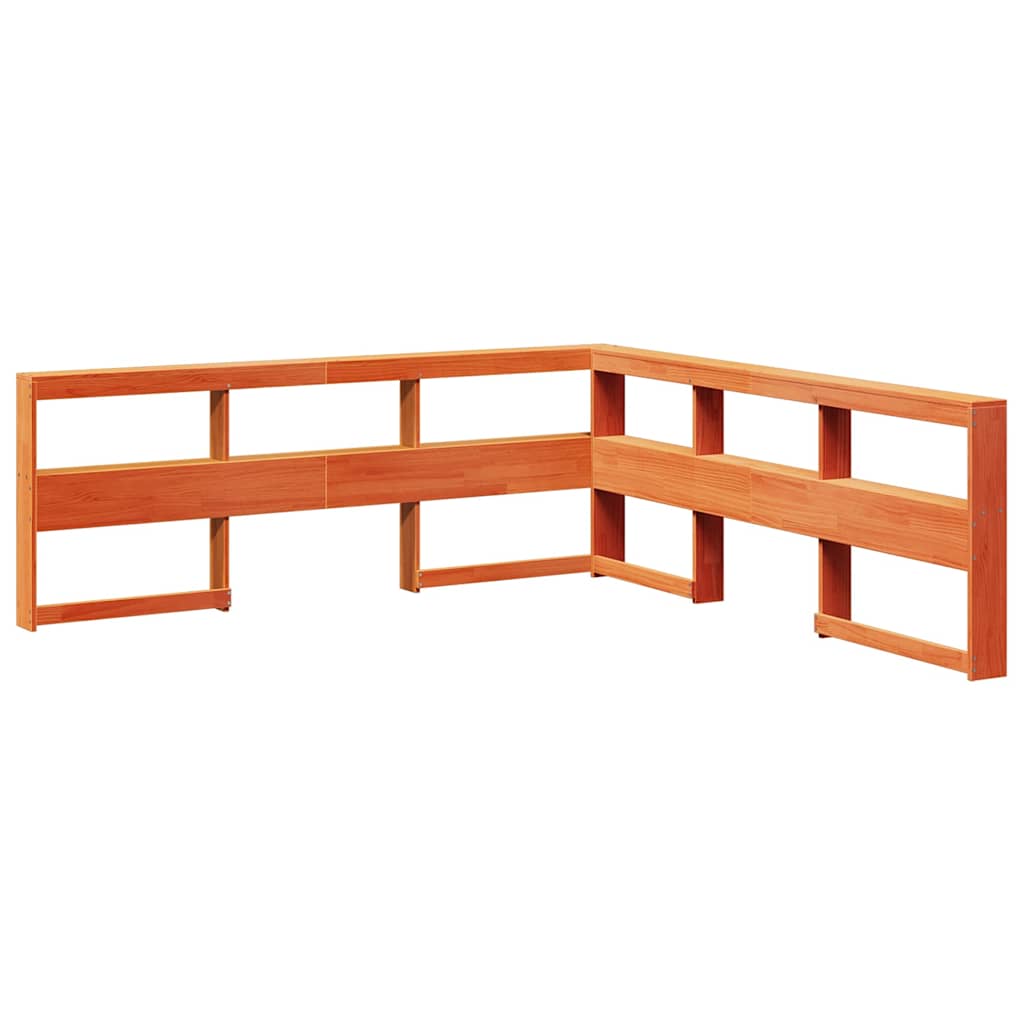 Bookcase Bed without Mattress Wax Brown 200x200 cm Solid Wood Pine