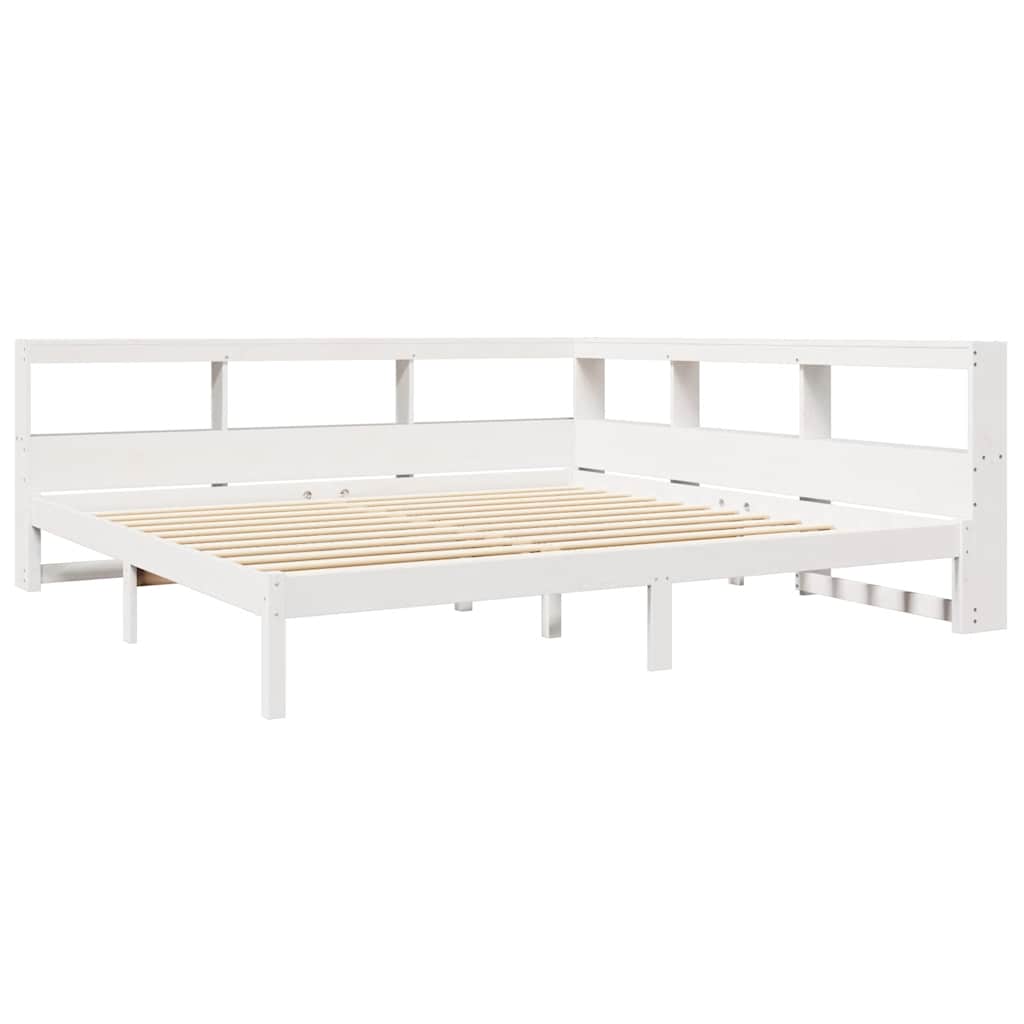 Bookcase Bed without Mattress White 180x200 cm Solid Wood Pine