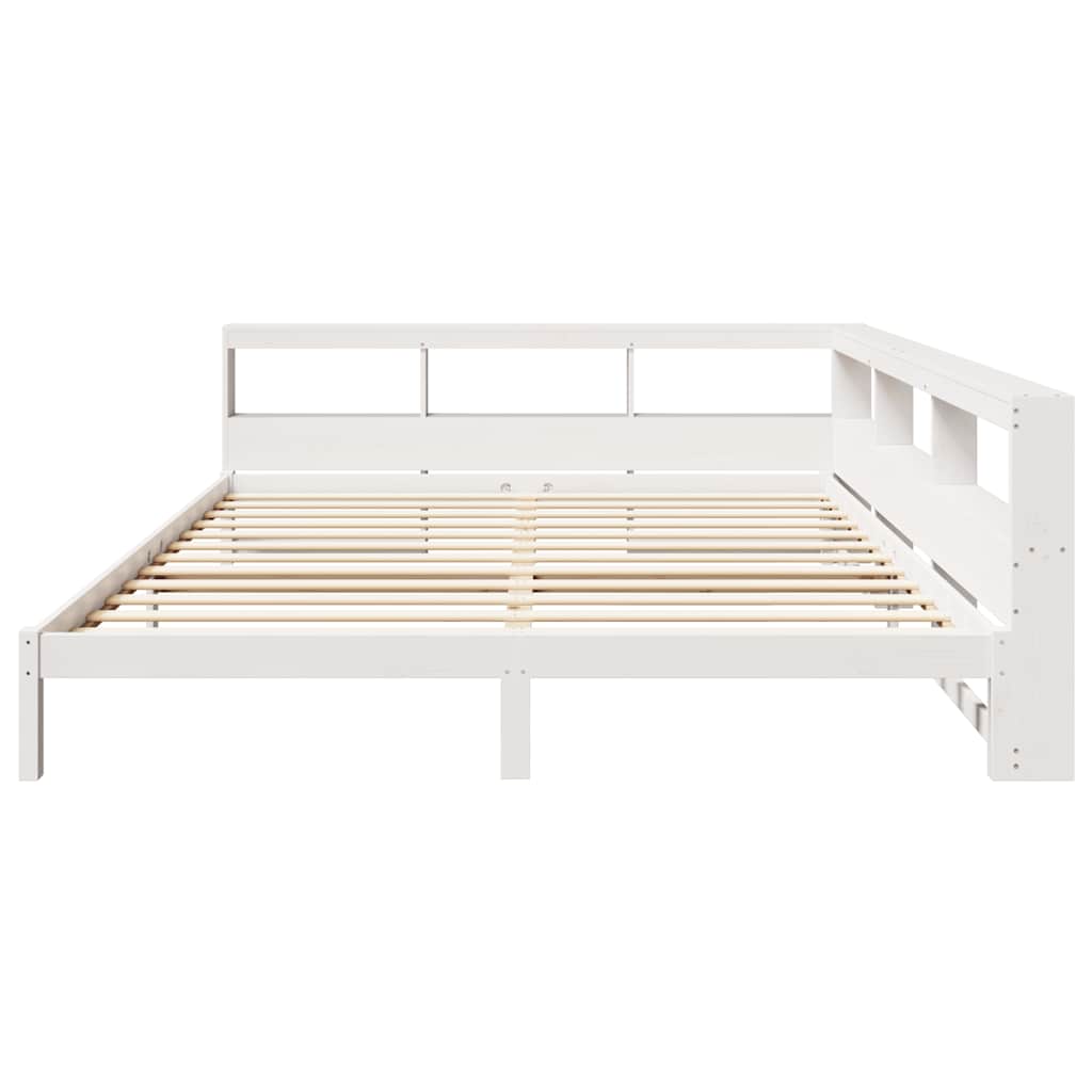 Bookcase Bed without Mattress White 180x200 cm Solid Wood Pine