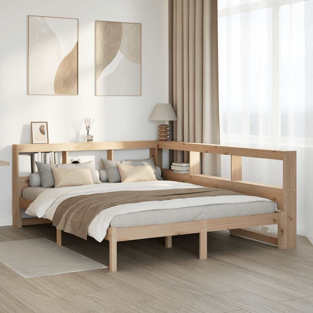 Bookcase Bed without Mattress 150x200 cm Solid Wood Pine