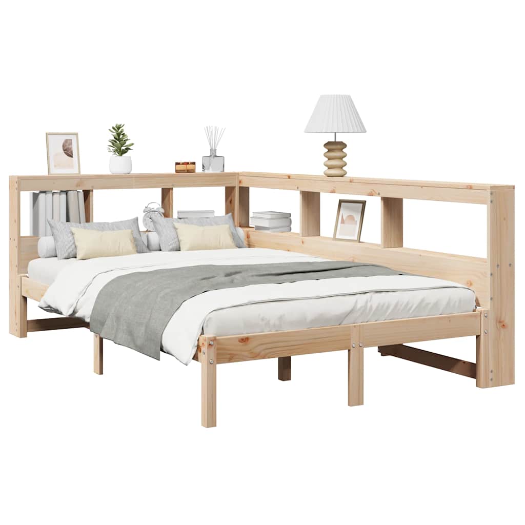 Bookcase Bed without Mattress 120x200 cm Solid Wood Pine