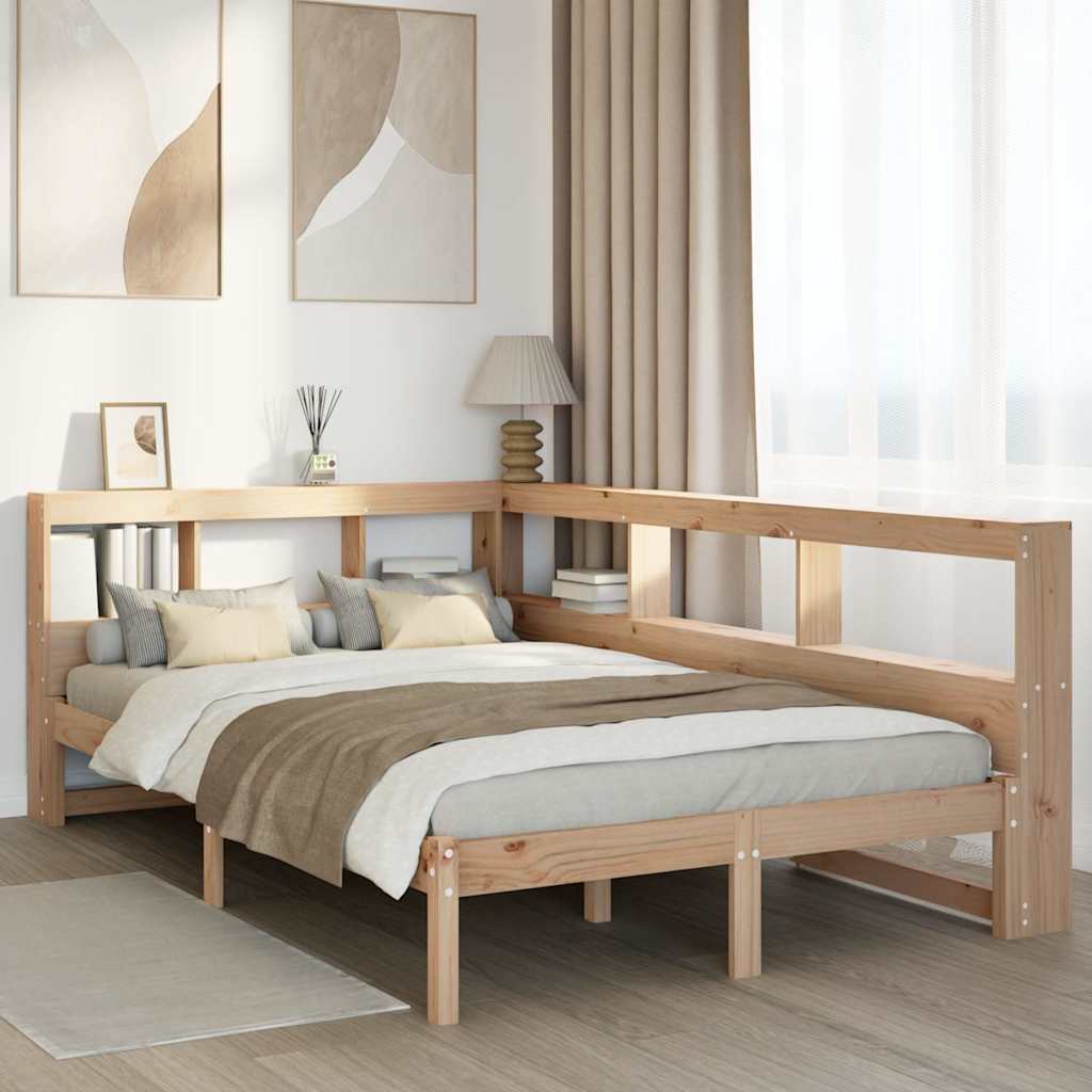 Bookcase Bed without Mattress 120x200 cm Solid Wood Pine