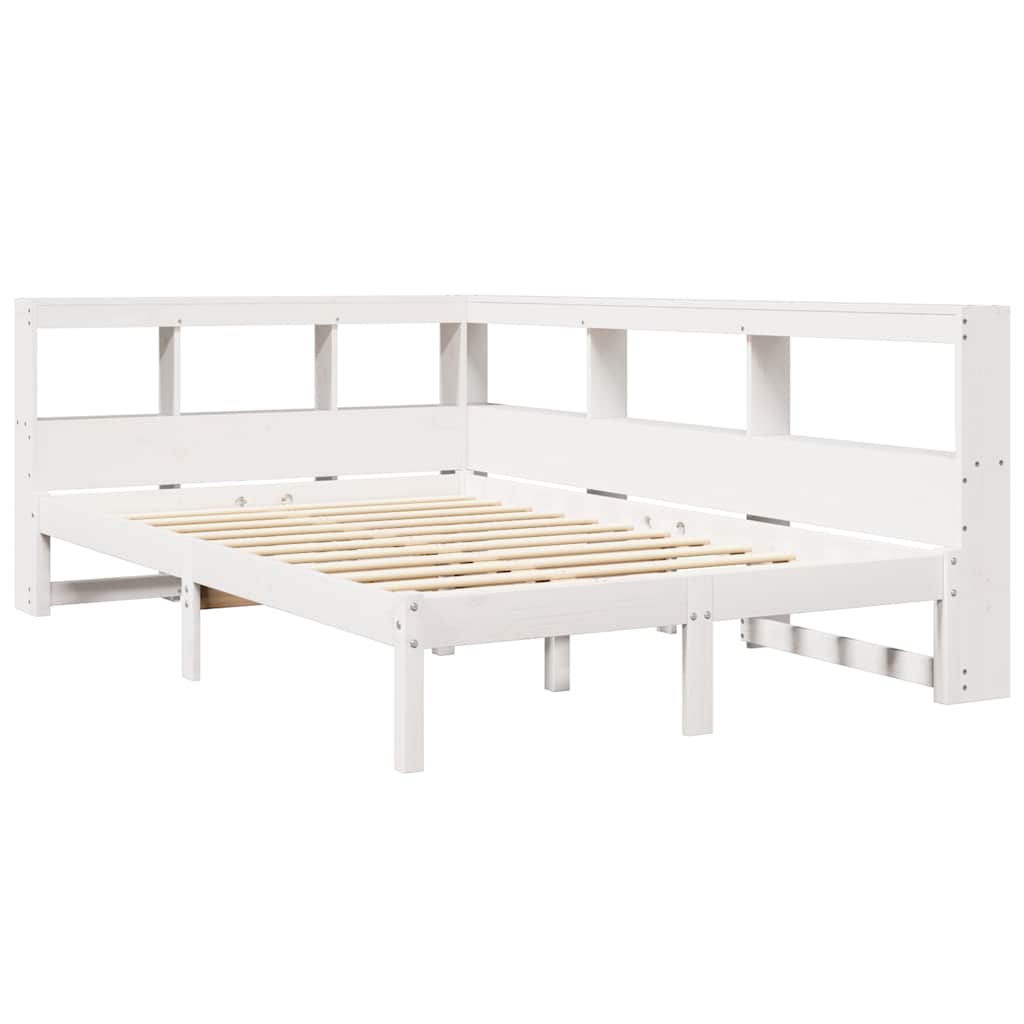 Bookcase Bed without Mattress White 120x200 cm Solid Wood Pine