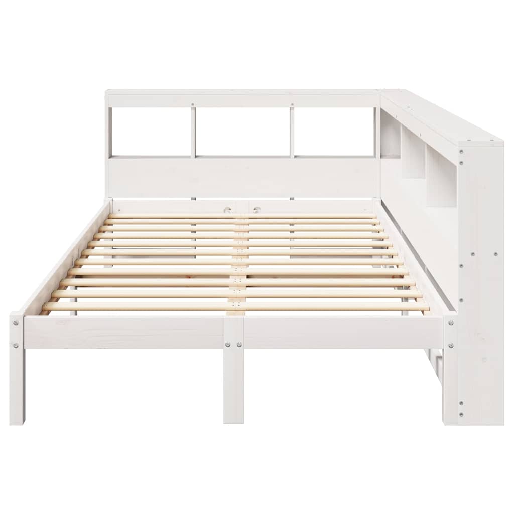 Bookcase Bed without Mattress White 120x200 cm Solid Wood Pine