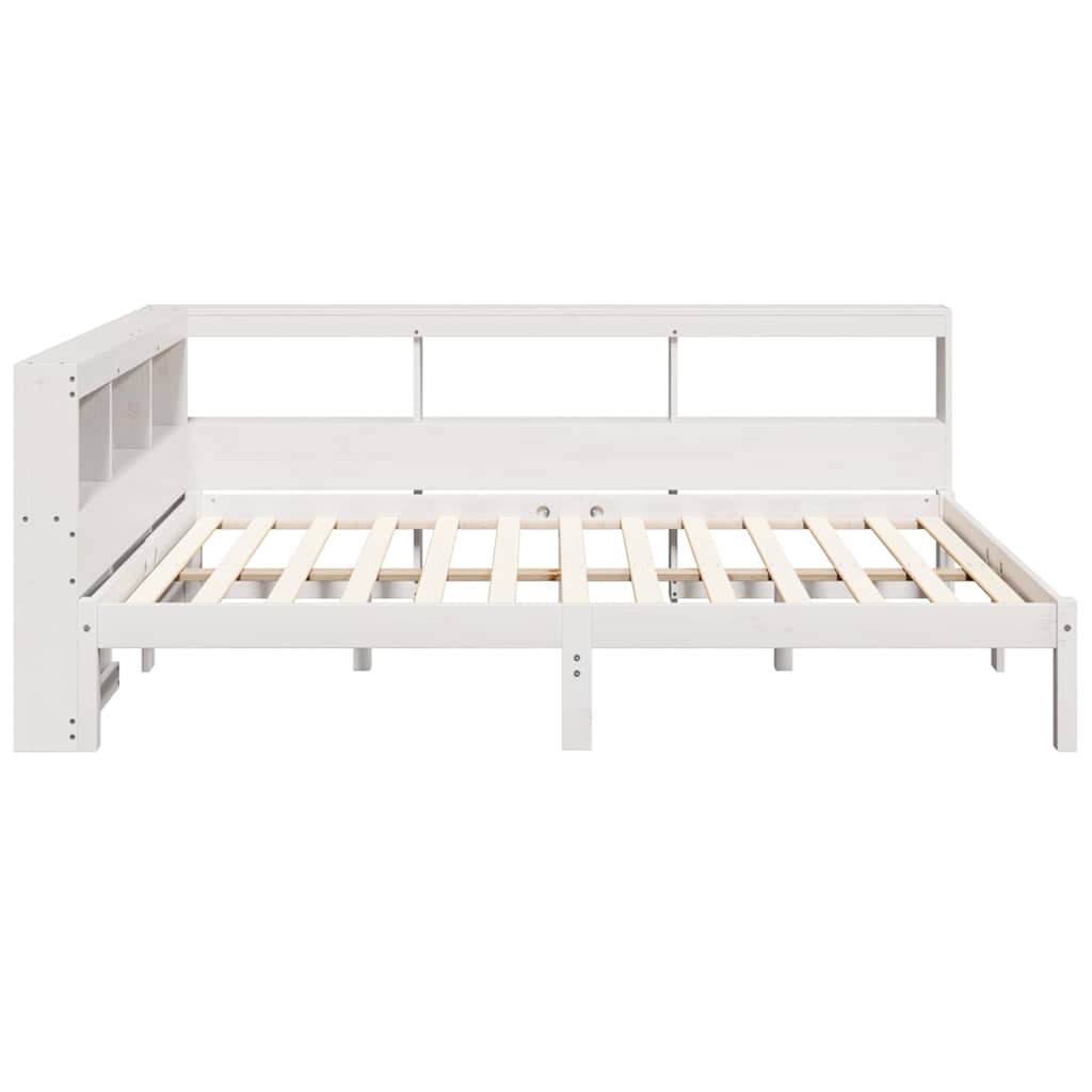 Bookcase Bed without Mattress White 120x200 cm Solid Wood Pine